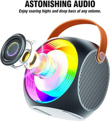 All-In-One Karaoke Machine | Bluetooth Speaker with UHF Wireless Microphones & LED Disco Ball Lights