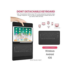 Ultra-Thin iPad Keyboard Case | Wireless Detachable Bilingual Arabic-English Keyboard, PU Leather, Smart Magnetic Stand & Pen Slot