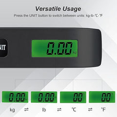 Travel Digital Luggage Scale with Temperature Display | Portable 110LB/50KG Capacity Suitcase Weighing Scale