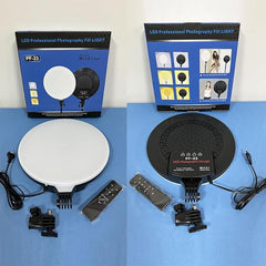 PF-33 LED Round Fill Light – Remote & Touch-Controlled Lighting for Photography & Streaming