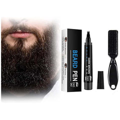 Waterproof Beard Filler Pen Kit | Contoured Beard Pen with Brush | Long-Lasting & Sweatproof Beard Pencil | Perfect for Patchy Beards