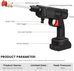 20000mAh Cordless High-Pressure Washer Spray Gun | Portable Cleaning Solution | Compatible with Makita 18V Battery