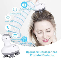 Smart 4D Head Massager | Electric Scalp Massager with 4 Heads & 84 Nodes | Hair Growth & Stress Relief