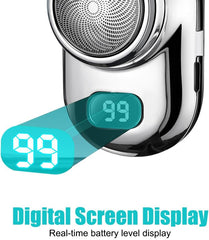 Fast Charging Digital Display Mini Shaver with Mirror | Portable USB-C Rechargeable Electric Shaver | Sleek Design & Superior Functionality