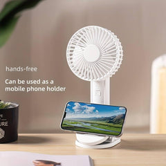 Handheld Rechargeable USB Portable Fan – Wearable Neck Air Cooler with Foldable Design for Travel and Outdoor Use