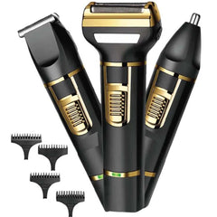 3-in-1 Professional Hair Clippers for Men – Electric Hair Clipper, Nose Trimmer & Eyebrow Grooming Kit with Durable Stainless Steel Blades & Rechargeable Design