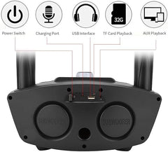 Wireless Bluetooth Speaker with Dual Microphone Set | Portable Karaoke System for Home, Parties & Events