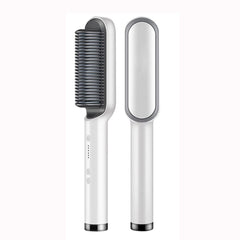 Multifunctional Hair Straightener Brush | 2-in-1 Heating Curler & Styler Comb for Hair & Beard, Fast Heating, Adjustable Temperature, Anti-Scald, Dual Voltage