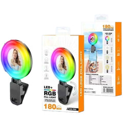 U20 PRO Ring Selfie Light – RGB Clip-On LED Fill Lamp with Adjustable Tripod, Portable Mini Lighting for Phone & Camera, Perfect for Vlogging, TikTok & Photography
