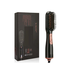 Professional 3-in-1 Hair Styling Brush with Hair Dryer, Straightener & Volumizer | Ionic Technology, Multiple Heat Settings for All Hair Types, Anti-Frizz Blowout Styler Brush