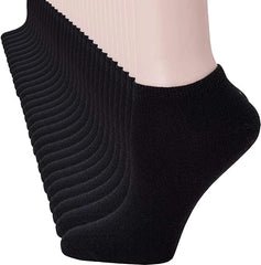 12 Pairs Ultra Thin Breathable Ankle Socks for Men & Women – Lightweight, Soft Cotton Low Cut Socks for Summer Comfort, Daily Wear & Sports (Black)