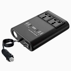 150W Universal Car Inverter – Multi-Port Travel Adapter with Dual USB Ports & AC Outlet, Compact Power Converter for Global Use in Cars, Road Trips & Travel