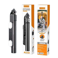Live K10 PRO 6.5FT Tripod Stand & Selfie Stick with Dual Rechargeable Lights, Bluetooth Remote, 360° Rotation, Compatible with Smartphones, DSLR, Vlogging & YouTube