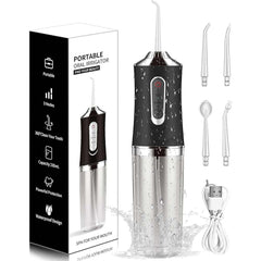 Cordless Electric Water Flosser | 3-Mode Portable Oral Irrigator with 4 Jet Tips | Rechargeable Dental Cleaner for Teeth, Braces, Bridges, Implants & Tonsil Stones