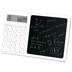 2-in-1 Calculator LCD Writing Tablet | Digital Notepad with Reusable Screen, Portable Electronic Memo Pad for Office, School, and Home Use