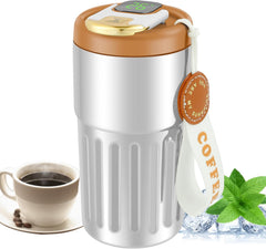 450ml Insulated Travel Coffee Mug with Temperature Display | Double-Walled Stainless Steel Thermos for Hot & Cold Drinks, Leakproof Vacuum Bottle for Office & Travel