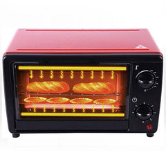 12L Multi-Function Electric Oven | Mini Air Fryer, Baking Oven with High-Temperature Setting, Includes Bakeware & Rack, Portable for Home & Commercial Use (Red)