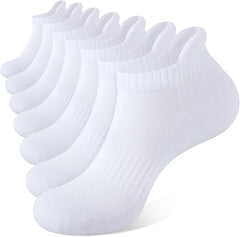 8 Pairs Men’s Breathable Cotton Ankle Socks (White) – Lightweight, Soft & Moisture-Wicking Low Cut Socks for Daily Wear, Running, Gym & All-Season Comfort