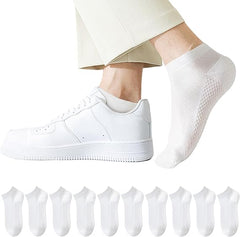 10 Pairs Men’s Breathable Cotton Ankle Socks – Ultra Lightweight, Moisture-Wicking, Soft & Comfortable Everyday Low-Cut Socks for Running, Gym, Office & All Seasons