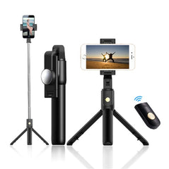 K10 Remote Tripod Mobile Universal Selfie Stick | Multifunctional Bluetooth Selfie Stick & Phone Tripod with Remote Control, Adjustable and Compact for iPhone, Android