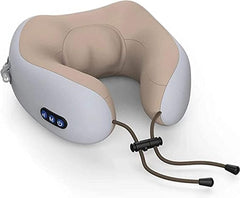 Neck U-Shaped Vibrating Travel Massage Pillow | Ultimate Comfort and Relaxation for Travel and Home | 3D Vibration Massage with Heat