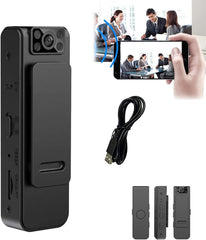 HD 1080p Noise Reduction Body Camera – Portable Body-Worn Camera with Night Vision, WiFi, Audio/Video Recording, 180° Adjustable Lens & Back Clip for Security Use