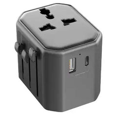Universal Travel Adapter - All-in-One International Power Adapter with UK/US/AUS/EU Plugs & 4 USB Ports, Portable Outlet Charger for Smartphones, Tablets