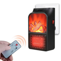 Portable Heater 500W | 220V Remote Control Flame Heater for Efficient Home & Office Heating | Compact Ceramic Heater with Realistic Flame Effect