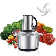 2-in-1 Stainless Steel Electric Meat Grinder & Food Processor – 3.8L Large Capacity, 6 Sharp Blades for Fast Grinding & Chopping – Home & Restaurant Use