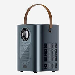HY6 4K Smart DLP Android 9 Mini Video Projector | 200 Lumens, Wireless Screen, Portable with Built-In Speaker and Manual Lens | 3m Projection