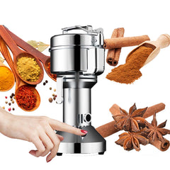 Professional Electric Grain Mill – 250g Portable Grinder for Corn, Spices, Herbs & Flour – High-Speed Stainless Steel Powder Grinding Machine for Home & Commercial Use