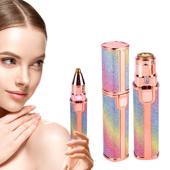2-in-1 Eyebrow & Facial Hair Remover – USB Rechargeable Precision Trimmer with Cleaning Brush, Multi-Color Design, Portable & Gentle Hair Removal for Women’s Face, Brows & Upper Lip