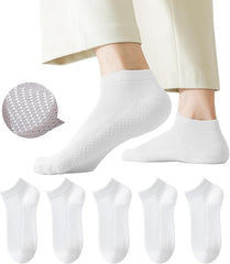Men’s Breathable Cotton Ankle Socks (White) – 6 Pairs Lightweight, Soft & Moisture-Wicking Low Cut Socks for Running, Gym, Office & Everyday Comfort