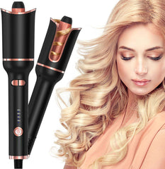 Automatic Hair Curler – 1" Rotating Curling Wand with Fast Heating, Dual Voltage & Anti-Tangle Design – Perfect Curls for Mid-Length to Long Hair (Black)
