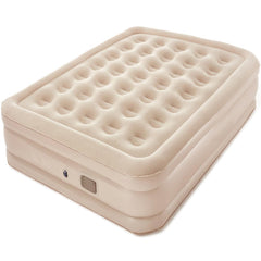 Air Mattress Queen with Built-in Pump | Inflatable Camping & Guest Mattress, Soft Flocked Top, Durable Foldable Design, 80"x60"x18" for Quick 1-3 Min Inflation