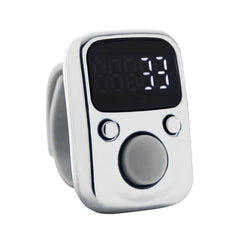 Digital LED Finger Tally Counter | Rechargeable Luminous Electronic Clicker for Prayer, Stitch Counting & Tasks | Clear Display, Adjustable Strap, Silver Finish