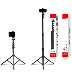 2-in-1 Portable Tripod & Selfie Stick - Adjustable Aluminum Foldable Stand, Lightweight Travel Companion for Smartphones & Cameras with Stable, Extendable Design