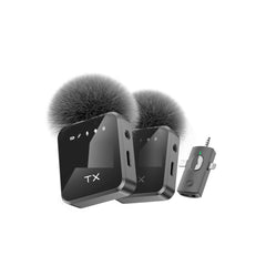 3-in-1 Lavalier Wireless Microphone System | 2 Wireless Mics for iPhone, iPad, Android | Plug & Play for Recording, Streaming, Vlogging, Podcasts & Interviews