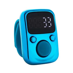 Digital LED Finger Tally Counter | Rechargeable Luminous Electronic Clicker for Prayer, Stitch Counting, and Tasks | Bright Display, Adjustable Strap, Sky Blue Finish