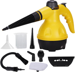 Powerful Pressurized Handheld Steam Cleaner – 9-Piece Multipurpose Cleaning Kit for Kitchen, Bathroom, Car, and Windows – Deep Cleans Grease, Grime & Stains