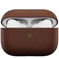 Leather Case for AirPods Pro - Handcrafted Genuine Italian Leather with Pebble Grain Finish, Fully-Wrapped Design, Natural Brown, Premium Protection with Timeless Elegance