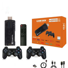 X8 Android TV Box 8K HDR | Game Console Double System, 10,000+ Classic Games, Dual Controller Support, Android TV Stick with Chromecast, Google Assistant, 5G WiFi Compatible