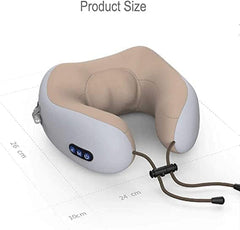 Neck U-Shaped Vibrating Travel Massage Pillow | Ultimate Comfort and Relaxation for Travel and Home | 3D Vibration Massage with Heat