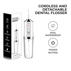 Cordless Electric Water Flosser | 3-Mode Portable Oral Irrigator with 4 Jet Tips | Rechargeable Dental Cleaner for Teeth, Braces, Bridges, Implants & Tonsil Stones