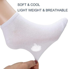 12 Pairs Ultra Thin Breathable Ankle Socks for Men & Women – Lightweight, Soft Cotton Low Cut Socks for Summer Comfort, Daily Wear & Sports (White)