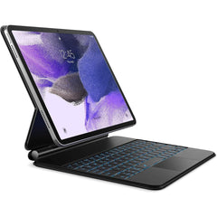 Keyboard Case for Samsung Galaxy Tab with Multi-Touch Trackpad, Backlit Keys, Smart Arabic-English Layout, and Integrated S-Pen Slot