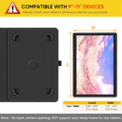 360° Rotating Leather Case for Universal 10/11-Inch Tablets – Premium PU Smart Cover with Auto Sleep/Wake, Multi-Angle Stand, Shockproof Full Protection (Multi-Colour)