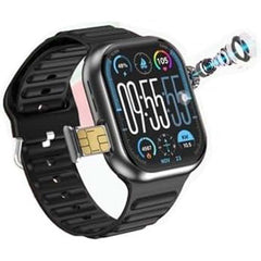 ST12 Smart Watch with 2.2" Full Touchscreen, 4G SIM Support, 3 Stylish Straps & Wireless Charger – Multi-Color for Men & Women