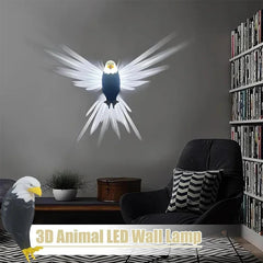 3D Bald Eagle Wall Night Light - Realistic Wing-Shaped LED Art Lamp, Stunning Home Decoration for Bedroom, Living Room, Office & Study (Warm & White Light)