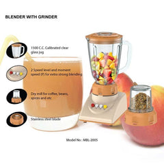 MBL-2005 Blender with Grinder – 2-in-1 Commercial-Grade Heavy Duty Blender & Food Processor with Powerful Motor for Smoothies, Juices, Spices, Nuts & Everyday Kitchen Use